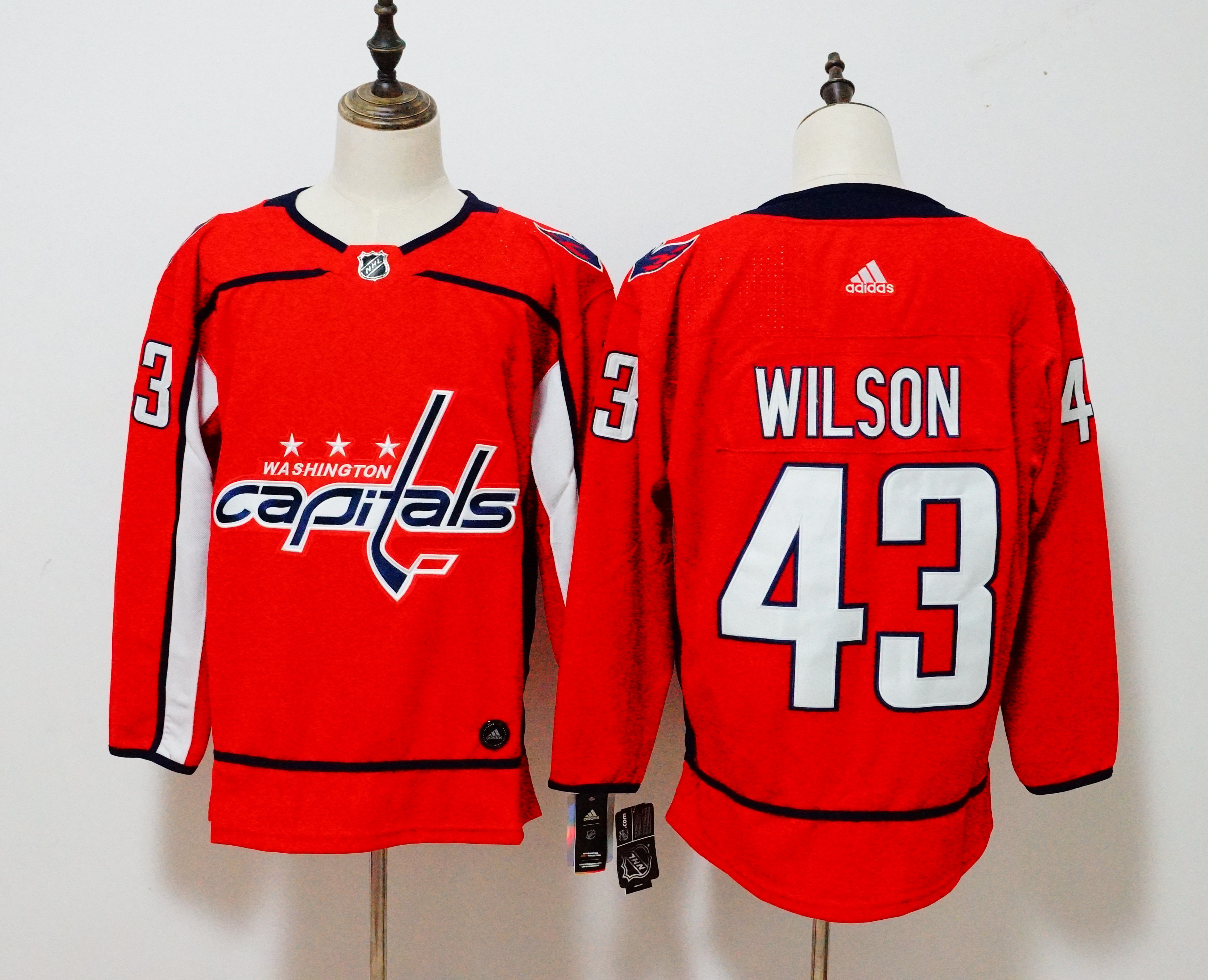 Men Washington Capitals #43 Wilson red Adidas Hockey Stitched NHL Jerseys
